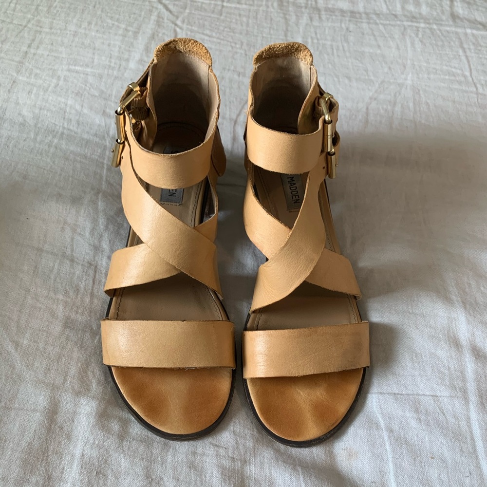 Steve Madden Rosana Cognac Leather Heel Sandle